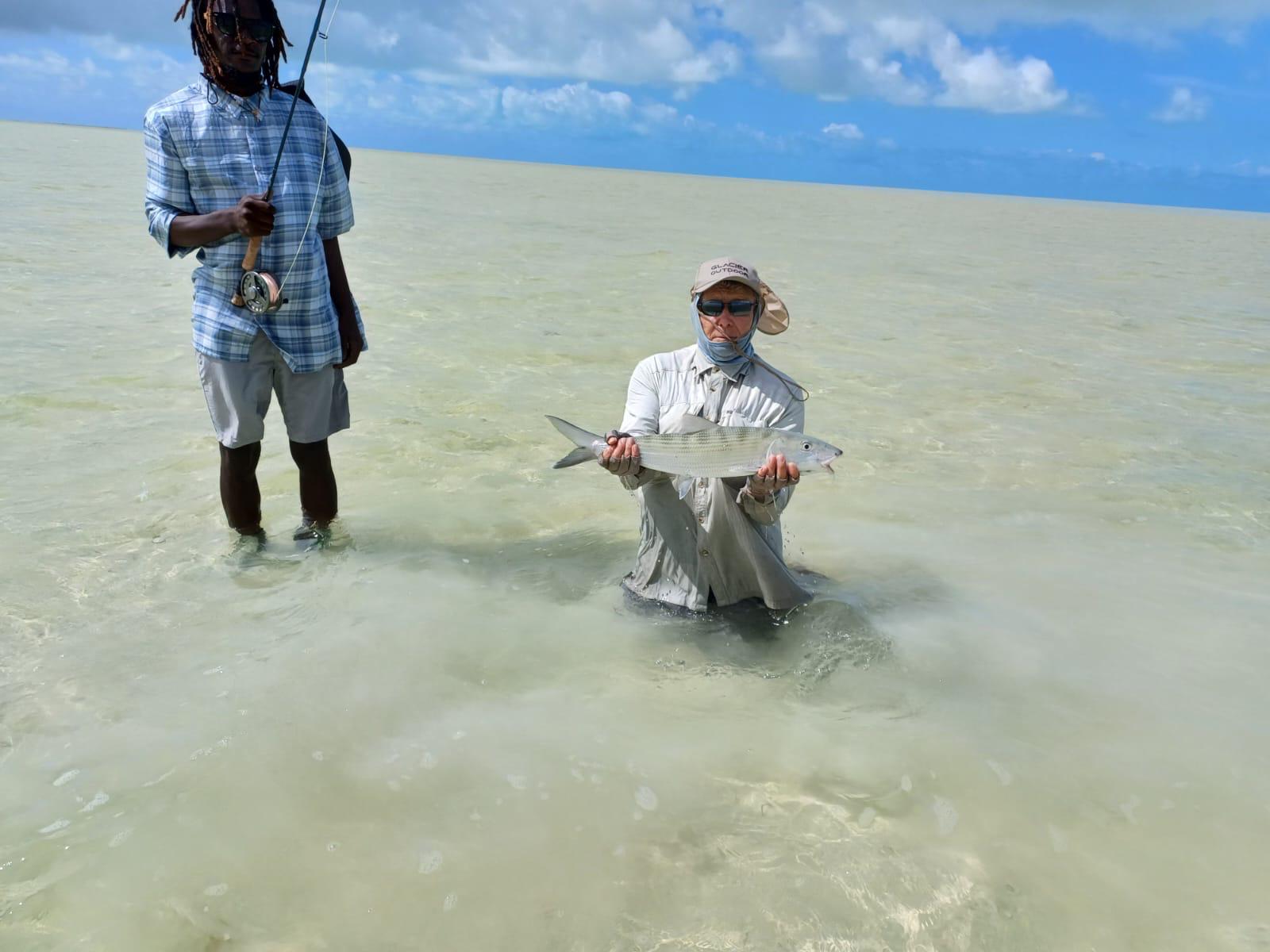 5lb Bonefish on Southern Bush Bay, East Caicos, on May 8th 2024