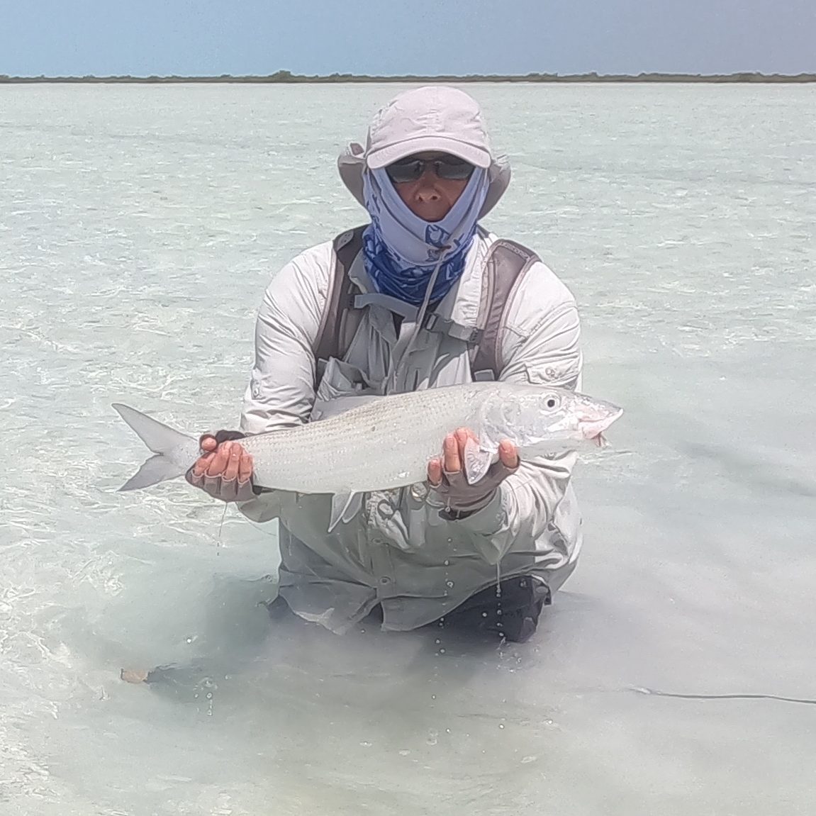 9lbs Bonefish on Southern Bush Bay on uninhabited East Caicos on July 14th 2023